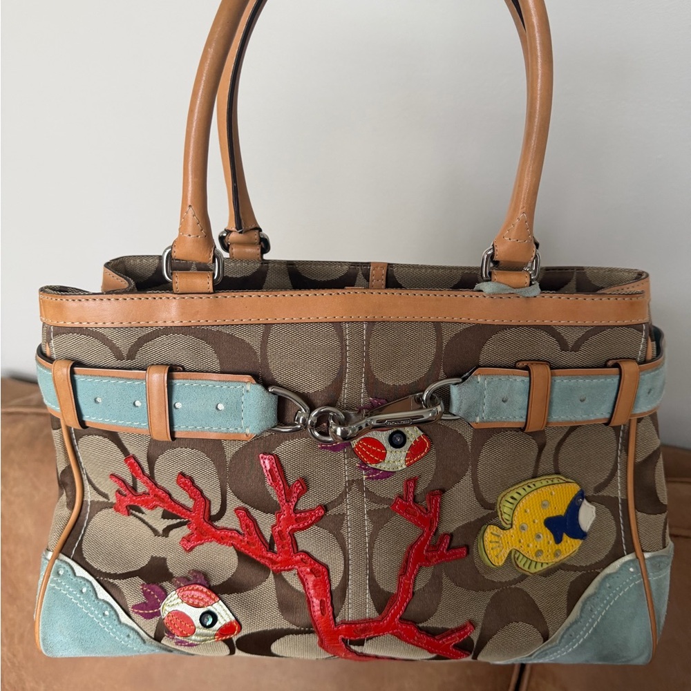 Vintage coach under the sea Hampton satchel - Picture 2 of 8